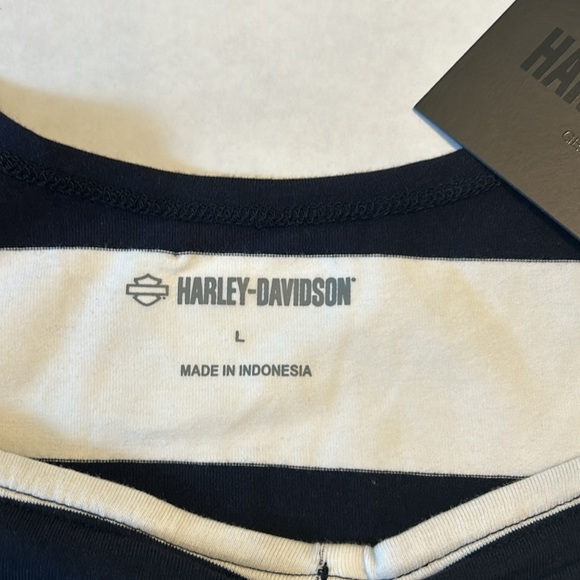 Harley-Davidson Large Bodysuit Bombshell Bodysuit Black and White Striped NWT - Picture 13 of 14